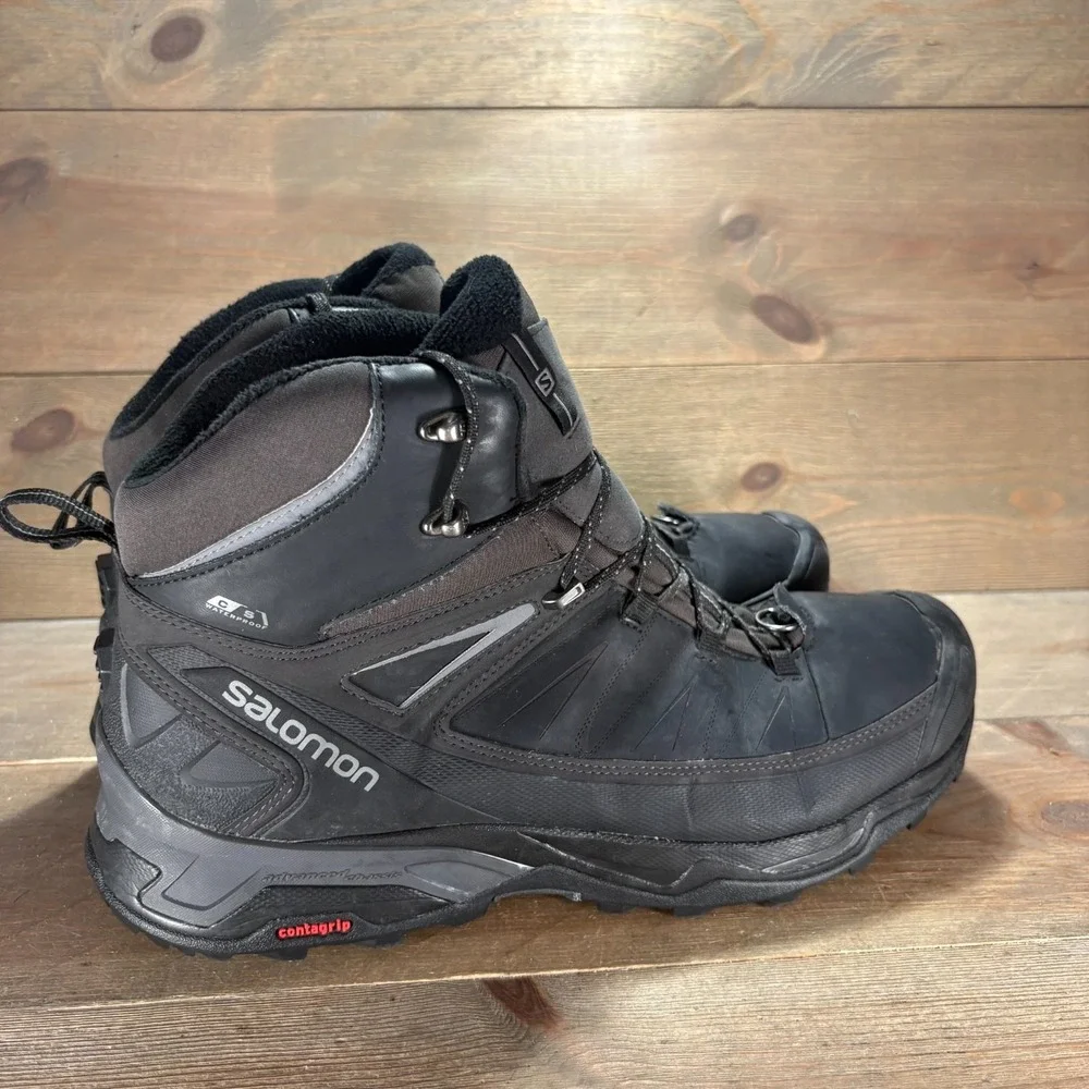 Salomon X Ultra Mid Winter Mens size 11.5 shoes Black Waterproof Hiking Boots